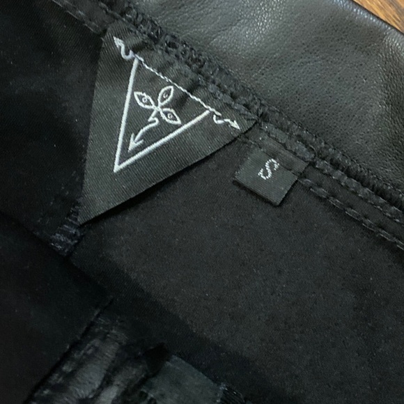 Toxic Vision NWOT S Matte Black self / patent contrast Lace Up Pants / Leggings - Picture 3 of 6